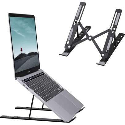 Portable Laptop Stand, Super Lightweight Aluminum Alloy Adjustable Laptop Stand, Laptop Riser Suitable For Desk Or Travel, Fits 7-9.8 Inch Laptops, Silver