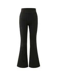 Tween Girls Design Niche Creative Whale Print Gray Round Neck Sweatshirt And Casual Elastic Waist Flared Pants Two Pieces Set - Grey - View 5