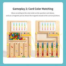 Children's Go Game Early Education Thinking Logic Training Color Cognition Kindergarten Puzzle Area Puzzle Maze Toy Pen And Ball Magnetic Challenge Game 3 To 6 Years Old Thinking Training Children's Concentration Board Game Color Alignment Matching Parent Child Interaction Exercise Concentration