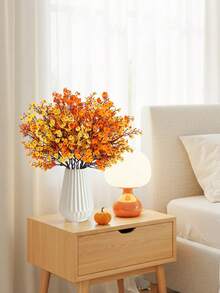 10/6PCS Artificial Autumn Baby's Breath Flower Bouquets. Modern-Style Artificial Flower Bundles Suitable For Autumn Home Decor, Fake Plants, Fall Decorations, Room Decor, Desk Decor, Bedroom Decor, Garden Decor, And Indoor Decoration Items.
