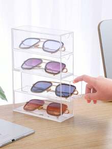 1/2 Pcs (1 Is 4 Layers) Multifunctional Transparent Desktop Bathroom Kitchen Room Storage Box - Perfect For Fashion Glasses, Cosmetics And Lipstick Dustproof Drawer Dividers, Is An Ideal Gift