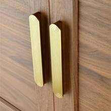 1 Peça Puxador de Gabinete de Liga de Alumínio - Design de Borda Arredondada e Segurança - 4 Tamanhos (64mm / 96mm / 128mm / 160mm) - Puxadores de Guarda-Roupa, Gaveta e Armário - Pegada Confortável e Estilo Mix-and-Match - Cor de cobre - Visão 2