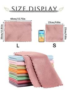 2/5/10 قطعة قماش تنظيف الزجاج من الألياف الدقيقة، قماش خالي من الوبر للنوافذ والسيارات والمطبخ والمرايا بدون ترك آثار، قابل لإعادة الاستخدام بنمط قشر السمك