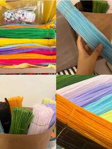 400/100pcs Value Pack DIY Pipe Cleaners, Macaron Colors, Random Mixed Colors Bulk Includes Dense Chenille Stems, Fluffy Sticks, Craft Pipe Cleaners, Pipe Cleaners Crafts Arts And Crafts Decorative Chenille Stems Supplies, Christmas Gifts Random Color Chenille Stems, DIY Craft Pipe Cleaners For Bouquets, Headbands, Bracelets, Bright Colors And Thickened, Suitable For Valentine's Day, Birthday, Party Favors