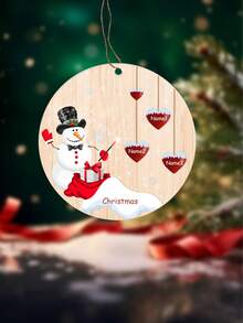Custom Christmas Decorations With 1-8 Names, Personalized Christmas Tree Decorations, Customized Christmas Gifts, Customizable Text Christmas Ornaments, Diy Ornaments, Christmas, Garden, Acrylic, Ceramic, Wooden, Christmas Crafts, Snowman Pattern, Room Decor, Mom, Family