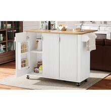 Storage Islands & Carts - White + MDF - View 5
