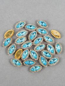 50 piezas/paquete, 11*20mm Flores de Girasol de Rhinestones, Flores de Rhinestones de Doble Capa, Rhinestones Multicolor para Ropa DIY, Vestido de Novia, Zapatos, Bolsos