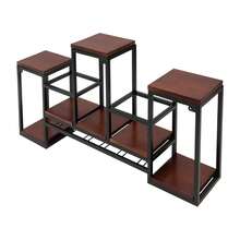 Metal Wall Mounted Wine Bottles Shelf Bar Storage Display Shelf Industrial - Black - View 10