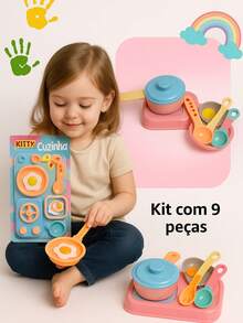 10 Piece Play Kitchen Kit For Girls Fun Mini Stove Pan Board Kitchen Candy Toy - 糖果廚房 9 件 - 查看 6