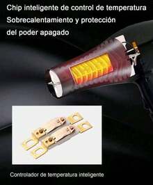 Secador de Cabello con Sistema de Protección Térmica y Aire Suave para Uso Diario Personas con Cabello Frágil - Negro - Ver 7