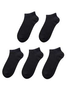 5 Pairs Men's Cotton Socks, Casual Sports Hiking Running Fitness Socks, Moisture-Wicking Breathable Odor-Resistant Non-Slip Durable Ankle Socks For Students