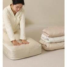 1 Pacote Saco de Armazenamento de Edredom de Grande Capacidade, Jaqueta de Pluma, Saco de Armazenamento de Edredom, Usado para Armazenar Cobertores, Roupas, Edredons e Jogos de Cama - Com Zíper Empilhável, Multiuso, Organizador de Guarda-Roupa, Tecido Durável de Cor Neutra, Caixa de Armazenamento