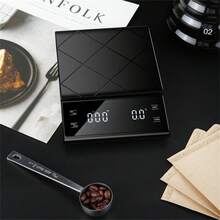 1pc Black Home Manual Drip Coffee Electronic Scale, Precise 0.1g Kitchen Scale For Food, Baking, Cake Ingredients Weighing, Smart High Precision, Upgraded Italian Quality, Touch Screen, Portable Multi-Function - Black - View 10
