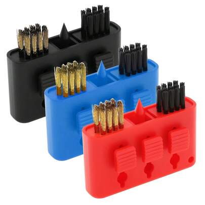 1 Piece 3-In-1 Copper And Nylon Brush Ball Club Groove Cleaning Tool For Outdoor Sport, Double Sided Groove Cleaner Brushes