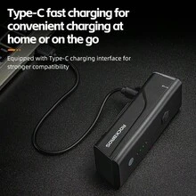 ROCKBROS 1个260流明高亮度自行车前灯 - 铝合金+ABS耐用结构，二合一双用途（自行车灯和手电筒），5种照明模式无缝切换，是夜间骑行的理想之选 - 黑色 - 查看 6