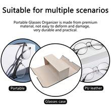 The New Double-Layer Glasses Storage Box Can Hold Two Pairs Of Glasses, A Large-Capacity Anti-Stress Glasses Case, And A Stylish And Portable Sunglasses Case Made Of PUI Materialtravel Essentials Travel Accessories Travel Bag For Vacation Holiday Back To School School Stuff Sunglasses Women - Nhiều màu - Xem 7