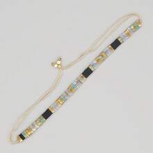 1PC Fashion Bohemian Style Colored TILA Women's Bracelet, Colored Beaded Splicing Metal Braided Rope TILA Bracelet, Stackable Summer Beach TIAL Bracelet, Daily Commuter, Party, Beach Travel Wear, Best Gift For Family And Friends, Family Gift, Birthday Gift, Beach Gift