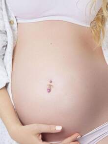 5 件装孕妇肚脐环 长条运动孕妇柔性生物塑料透明肚脐环 孕妇穿刺固定器 - 彩色 - 查看 3