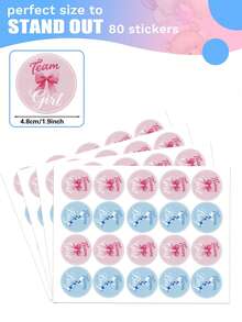 80pcs Gender Reveal Stickers For Boy Or Girl - A Set Of 80 Beautifully Designed Labels Suitable For Baby Shower And Gender Reveal Parties - Multicolor - View 14