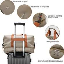 JeeLeeko Maleta Deportiva Bolsa para gym Diseño de Separación Húmedo y Seco Bolsa de viaje con ompartimento para Zapatos, para Hombres y Mujeres moda impermeable(Caqui) - verde - Ver 8