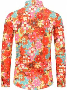 70s Outfits For Men Long Sleeve Casual Button Down 70s Disco Retro Paisley Shirt 70s Floral Vintage Hip Hop Shirts-20256688 - 顏色---8 - 查看 10