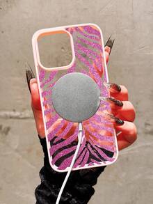 Magenta, Blocuri de culoare sclipitoare, Încărcare magnetică, Husă de telefon transparentă mată minimalistă, Încărcare magnetică, Compatibilă cu Apple, Telefoane, 17/17Pro/17Promax 15pro/15 Plus/15 Promax/7plus/8plus/X/Xs Max/Xr/11pro/12pro/13pro/14pro/11promax/12promax/13promax/14promax/14plus/6/6s/6plus/7/8/16Pr16Pro/16plus/16promax/12Pro/17/17PROMAX/17AIR