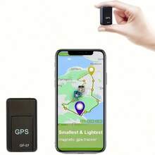 1 GF07 迷你 GPS 追踪器，带磁铁，适用于车辆，通过 GSM/GPRS 进行实时位置追踪，紧凑型设计，用于汽车监控，带强磁铁的便携式追踪设备，适用于安全和车队管理