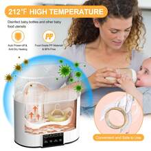Bottle Warmer,  4-In-1 Double Bottles Warmer & Sterilizer Fast Milk Warmer Babies Food Heater/Defrost With LCD Display & 48H Accurate Temperature Control Breastmilk/Formula - trắng - Xem 5