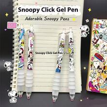 4支装 史努比日式可爱时尚中性笔 0.5mm 黑色 Ins 高颜值 学生速干 白色散装（款式随机） - 彩色 - 查看 3