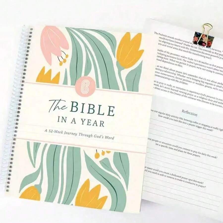 52-Week Bible Study Plan For Women - "A Wonderful Year In The Bible" Theme, Daily Schedule With Verses, Yearly Study Guide, School Supplies, Back-To-School