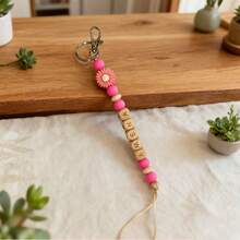 [Custom-Made] 1pc Daisy Handmade Wooden Beads Keychain/Bag Chain Personalized Mother's Day Gift Christmas Gift Girl's Gift Lanyard - Multicolor - View 54