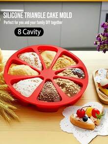 1pc Silicone Triangle Cake Mold,Silicone Triangle Cake Pan, 8 Cavity Pizza Scone Mold,Silicone Scone Pan,Non-Stick Cake Baking Mold,DIY Cake Baking Mold,Baking Products,Kitchen Tools,Home Gifts,Beginner's Items