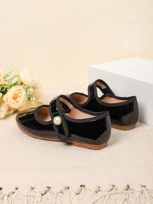 Giày đế bằng thời trang Hàn Quốc cho bé gái, mùa thu/đông - màu đen - Xem 4