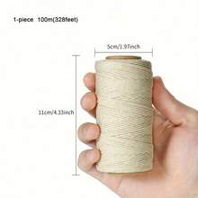 LOMILD 99.97米天然色烹饪绳 | 多用途，适用于烧烤、香肠制作和手工制作 | 耐用、多功能厨房绳；屠夫绳，用于捆扎肉类、火鸡、烧烤等。