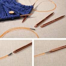 Looen Interchangeable Circular Knitting Needle Set, Ergonomic Handles, 11 Sizes (3mm-10mm), Aluminum Crochet Hooks, With Knitting Accessories, Handcraft Tools, Knitting Tools, Knitting Supplies, Knitting Essentials, Ergonomic Design, Durable Construction, Knitting Tools, Knitting Enthusiasts - Multicolor - View 3