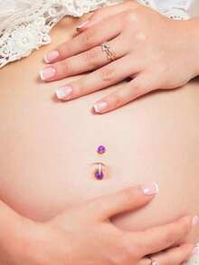 5 件装孕妇肚脐环 长条运动孕妇柔性生物塑料透明肚脐环 孕妇穿刺固定器 - 彩色 - 查看 5