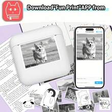 Wireless Mini Printer, Portable Thermal Sticker Maker With 9 Rolls Paper, Compatible With IOS & Android, For Study Notes, Pictures, DIY, Journal, Work, Study, Daily Life, And Holiday Gifts - Multicolor - View 5