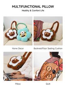 Drăguț Minions 2 în 1 floare formă pernă pilote pernă moale decor acasă pernă husă pernă husă pliabilă aer condiționat pilote pentru canapea/pat/living cadou perfect pernă pentru uz zilnic