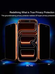 2 件装隐私屏幕保护膜适用于 17/16/16e/15/14/13/13Pro/12/11/17ProMax/17Air/16ProMax/15ProMax/14Pro/Plus/Mini/X/XR/XSMax/7/8/SE2/SE3，9H+ 钢化玻璃，兼容动态岛，防刮擦，全覆盖，隐私防偷窥 - 黑色 - 查看 3
