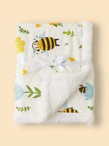 1pc Baby Geometric Print Soft & Comfortable Flannel Blanket, Spring/Summer - Multicolor - View 6