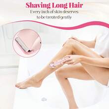 Low Allergy Bikini Trimmer For Women Double Headed Intimate Electric Shaver No Irritation Wet Dry Body Hair Removal - Pink - View 3