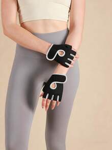 1双 - 男女款露指骑行手套专业健身房防滑透气半指夏季钓鱼女士自行车手套 - 彩色 - 查看 7