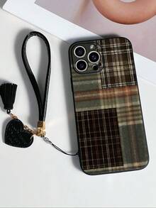 1 个黑色 TPU 菱形图案防摔全覆盖手机壳和 1 个黑色心形皮革挂绳，兼容配套手机壳/有趣的手机壳/Android 手机壳/手机壳/手机壳/OPPO 手机壳/A14/A54/A52/A31 4G/A23 手机壳/Redmi Note 8 Pro/Note 11 Pro 4G/Note 12 4G/OPPO A54 手机壳 - 彩色 - 查看 1