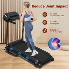 MERAX New Treadmills For Home, 3.5HP Hydraulic System Auto Foldable Treadmill With Incline,10MPH 350Lbs Weight Capacity Electric Treadmills With Heart Rate Sensors,Type C & USB Charge ,Bluetooth Speaker - Xem 7