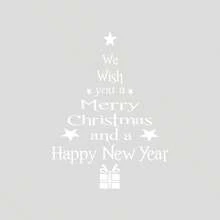 1pc Removable Christmas Tree & Letter DIY Window Sticker, Christmas Tree Shop Glass Display Window Background Wall Decal
