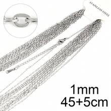 Bộ 10 chiếc dây chuyền vòng chữ O bằng thép không gỉ, dùng làm vòng cổ, dây chuyền ôm sát cổ, phụ kiện làm trang sức DIY, đồ dùng thủ công. - vòng cổ - Xem 14