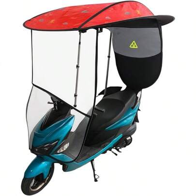 Toldo Rojo Impermeable Motoneta con Proteccin Lluvia