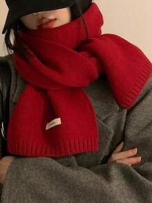 1 Peça Lenço Grosso e Quente de Tricô Liso para Mulheres, Decoração de Aquecedor de Pescoço, Adequado como Acessório de Inverno para Mulheres