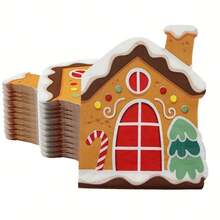 QILJH-A Set von Feiertags-Lebkuchenhaus-Taschentüchern | Einweg-Tischservietten mit Weihnachts- und Feiertags-Motiven, gestaltet mit Zuckerstangen, Bäumen und Schneeflocken | Perfekt für Weihnachtsfeiern und Winterfeiern, Weihnachtsdekoration, Zubehör für Weihnachtsveranstaltungen und thematische Einweg-Tischservietten für Geburtstagspartys - DUOSE - Übersicht 3