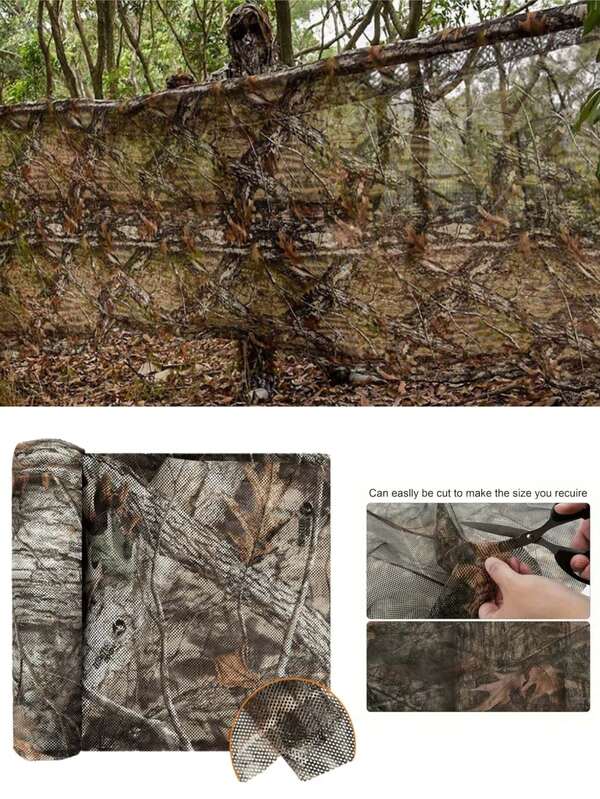 300D Tree-Like Bionic Camouflage Mesh Fabric, Garden Privacy Screening, Camping Concealment, Sun Shade, Decorative Shading And Covering, For Hunting And Photography